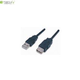 Kabel USB Techly przedłużacz USB 2.0 A-A M/F 0,3m czarny Techly