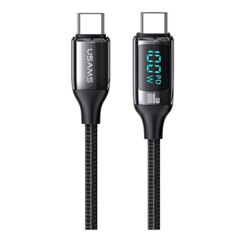 Kabel USB Usams U78 USB-C/USB-C 100W PD Fast Charging 2m LED-czarny USAMS