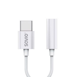 Kabel adapter Savio AK-51 USB-C - Mini Jack 3,5mm (F), Huawei, Oppo, Xiaomi Savio