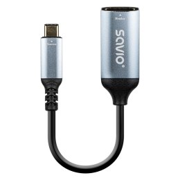 Kabel adapter Savio AK-78 USB-C (M) - HDMI (F) 60Hz, aluminium Savio