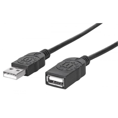 Kabel / przedłużacz Manhattan USB2.0 A-A M/F 1,8m czarny Manhattan Kabel / przedłużacz Manhattan USB2.0 A-A M/F 1,8m czarny Manhattan