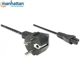 Kabel zasilający Manhattan koniczynka 1,8m, czarny ICOC Manhattan