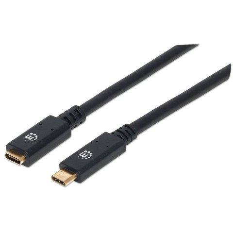 Kabel/przedłużacz Manhattan USB-C 3.2 Gen1 M/F 1m czarny Manhattan