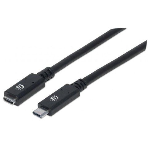 Kabel/przedłużacz Manhattan USB-C 3.2 Gen2 M/F 0,5m czarny Manhattan