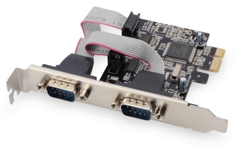 Kontroler COM DIGITUS PCIe, 2x RS-232/COM, Low Profile, Chipset AX99100 Digitus