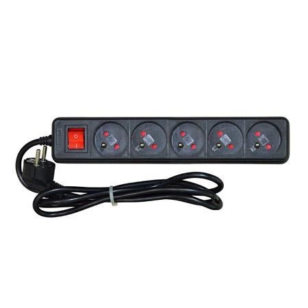 Listwa przeciwprzepięciowa VAKOSS 52-511SK 5 gniazd, 1,5m, czarna Vakoss Listwa przeciwprzepięciowa VAKOSS 52-511SK 5 gniazd, 1,5m, czarna Vakoss