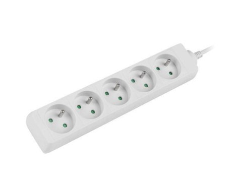 Listwa przedłużacz Lanberg 1,5m biała 5x 230V PL, kabel wykonany z pełnej miedzi LANBERG