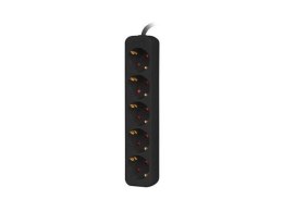 Listwa przedłużacz Lanberg 1,5m czarna 5x 230V Schuko, kabel wykonany z pełnej miedzi LANBERG