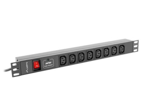 Listwa zasilająca Lanberg do RACK 1U 16A PDU 19" 8x IEC C13 2m czarna C20 LANBERG