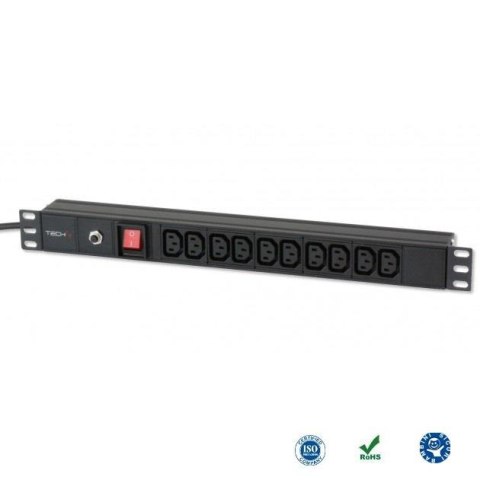 Listwa zasilająca Rack19" do UPS TechlyPro 10 gniazd 2m czarna Techly