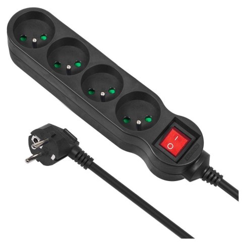 Listwa zasilająca przedłużacz Maclean MCE181 4 gniazda z wyłącznikiem czarna 3m 2300W Maclean Listwa zasilająca przedłużacz Maclean MCE181 4 gniazda z wyłącznikiem czarna 3m 2300W Maclean