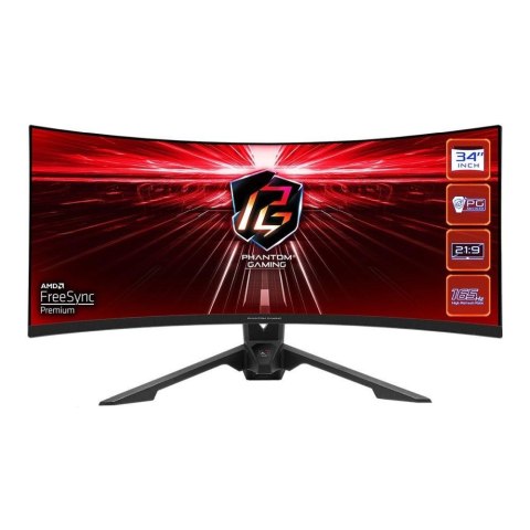 Monitor ASRock 34" Curved Phantom Gaming Monitor PG34WQ15R3A 2xHDMI DP USB-C WiFi głośniki 2x2W ASRock