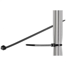 Opaski nylonowe Techly zaciskowe 280x4,8mm, 100 szt., czarne Techly