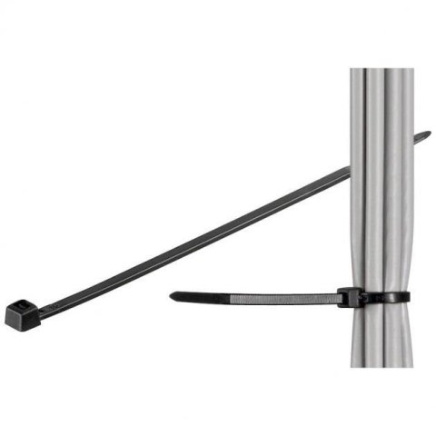 Opaski nylonowe Techly zaciskowe 280x4,8mm, 100 szt., czarne Techly