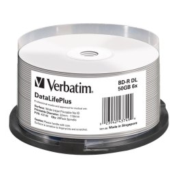 BD-R DL Verbatim 50GB 6x Wide Printable - No ID Brand (spindle 25) Verbatim