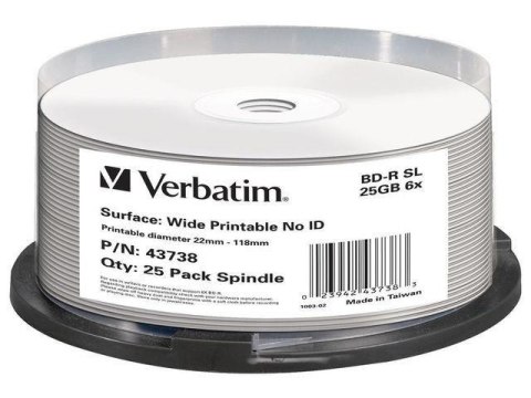 BD-R Verbatim 25GB X6 DL+ printable NO ID (Cake 25) Verbatim