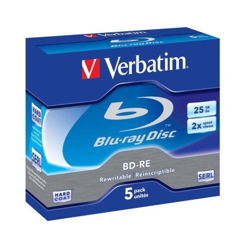BD-RE Verbatim 2x 25GB (Jewel Case 5) Blu-Ray WHITE BLUE Verbatim