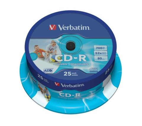 CD-R Verbatim 52x 700MB (Cake 25) WIDE PRINTABLE Verbatim