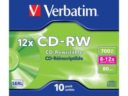 CD-RW Verbatim 700MB Scratch Resistant X12 (10 Jewel Case) Verbatim