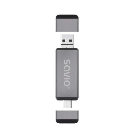 Czytnik kart SD 3w1 SAVIO AK-72, USB-C+ USB-A 2.0+ Micro USB Savio