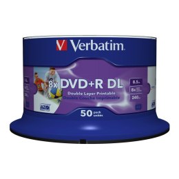 DVD+R DL Verbatim 8.5GB 8x Wide Inkjet Printable (Spindle 50) Verbatim