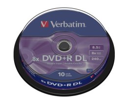 DVD+R DL Verbatim 8x 8,5GB Matt Silver (Cake 10) Verbatim