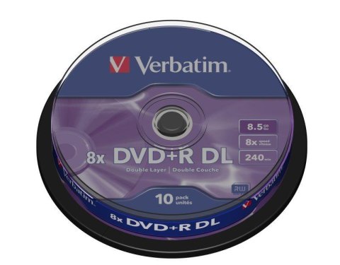 DVD+R DL Verbatim 8x 8,5GB Matt Silver (Cake 10) Verbatim DVD+R DL Verbatim 8x 8,5GB Matt Silver (Cake 10) Verbatim