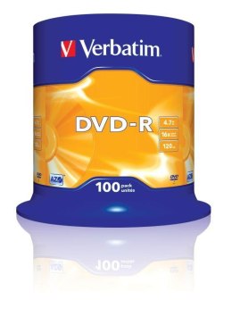 DVD-R Verbatim 16x 4.7GB (Cake 100) MATT SILVER Verbatim