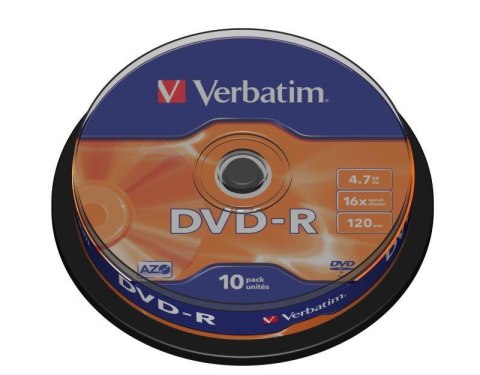 DVD-R Verbatim x16 4.7GB Matt Silver (Cake 10) Verbatim