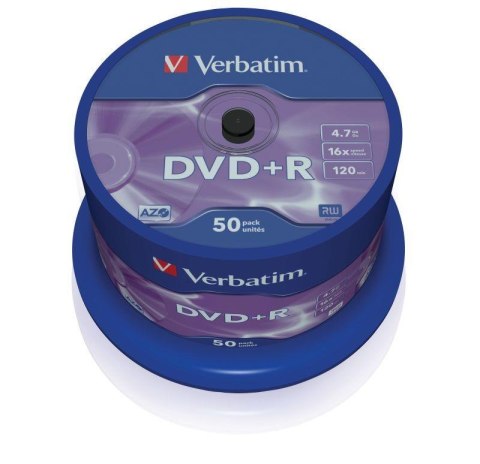 DVD+R Verbatim 16x 4.7GB Matt Silver (Cake 50) Verbatim