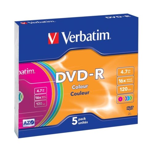 DVD-R Verbatim 16x 4.7GB (Slim 5) COLOUR Verbatim