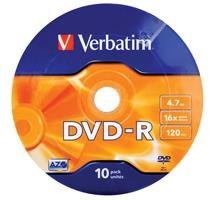 DVD-R Verbatim 4.7GB X16 Matt Silver (Spindle 10) Verbatim