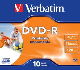 DVD-R Verbatim 4.7GB X16 Printable (10 Jewel Case) Verbatim