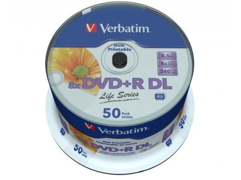 DVD+R Verbatim 8.5GB X8 Double Layer Print (50 Spindle) Verbatim DVD+R Verbatim 8.5GB X8 Double Layer Print (50 Spindle) Verbatim