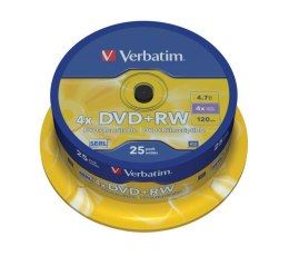 DVD+RW Verbatim 4x 4.7GB (Cake 25) MATT SILVER Verbatim