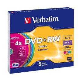 DVD+RW Verbatim 4x 4.7GB (Slim 5) COLOUR Verbatim