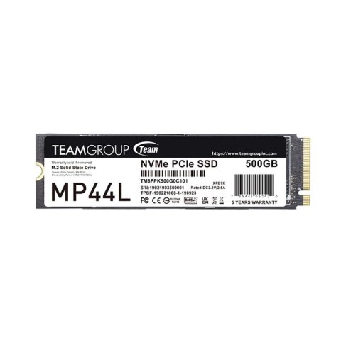 Dysk SSD Team Group MP44L 500GB M.2 PCIe NVMe Gen4 x4 (5000/2500) Team Group Dysk SSD Team Group MP44L 500GB M.2 PCIe NVMe Gen4 x4 (5000/2500) Team Group