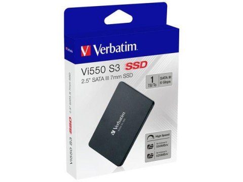 Dysk SSD wewnętrzny Verbatim Vi550 S3 1TB 2.5" SATA III czarny Verbatim Dysk SSD wewnętrzny Verbatim Vi550 S3 1TB 2.5" SATA III czarny Verbatim