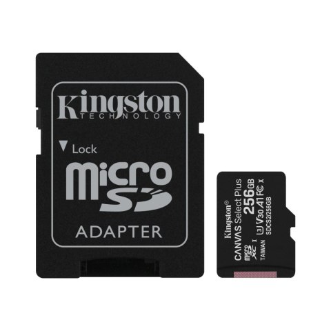 Karta pamięci Kingston microSD Canvas Select Plus 256GB Class 10 + adapter Kingston