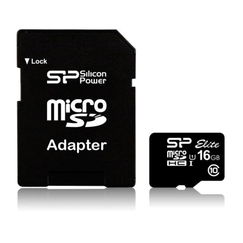 Karta pamięci MicroSDHC Silicon Power Elite UHS-1 16GB CL10 + adapter SILICON POWER Karta pamięci MicroSDHC Silicon Power Elite UHS-1 16GB CL10 + adapter SILICON POWER