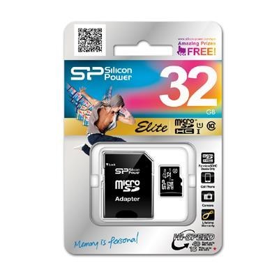 Karta pamięci MicroSDHC Silicon Power Elite UHS-1 32GB CL10 + adapter SILICON POWER