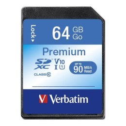 Karta pamięci SDXC Verbatim Premium U1 64GB (90 MB/s) Class 10 UHS-1 V10 Verbatim
