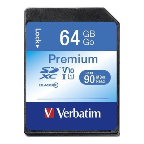 Karta pamięci SDXC Verbatim Premium U1 64GB (90 MB/s) Class 10 UHS-1 V10 Verbatim