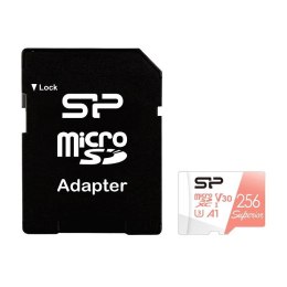 Karta pamięci Silicon Power microSDXC Superior 256GB V30 UHS-1 U3 A1 + ADAPTER SILICON POWER