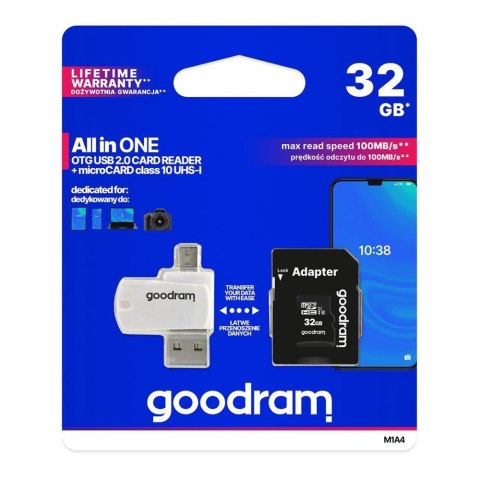 Karta pamięci microSDHC GOODRAM 32GB M1A4 UHS-I + Adapter Goodram
