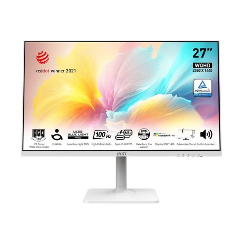 Monitor MSI 27" Modern MD272QXPW HDMI DP USB-C głośniki MSI Monitor MSI 27" Modern MD272QXPW HDMI DP USB-C głośniki MSI
