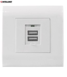 Gniazdo podtynkowe Intellinet 2xUSB Typ A, białe Intellinet