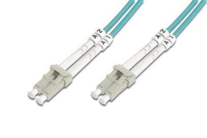 Kabel krosowy (patchcord) DIGITUS światłowodowy LC/LC, dplx, MM 50/125, OM3, LSOH, 1m, turkusowy Digitus Kabel krosowy (patchcord) DIGITUS światłowodowy LC/LC, dplx, MM 50/125, OM3, LSOH, 1m, turkusowy Digitus