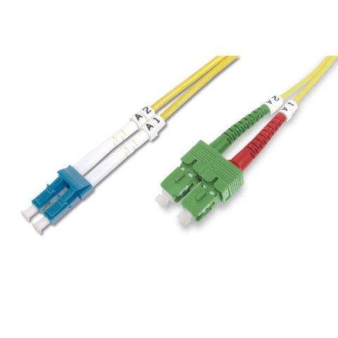Kabel krosowy (patchcord) DIGITUS światłowodowy SC APC/LC, dplx, SM 9/125, OS2, LSOH, 1m, żółty Digitus