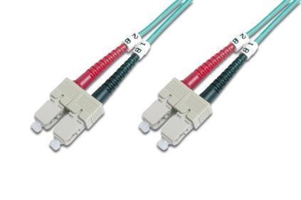 Kabel krosowy (patchcord) DIGITUS światłowodowy SC/SC, dplx, MM 50/125, OM3, LSOH, 2m, turkusowy Digitus